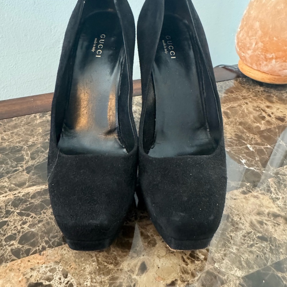 Gucci Black Suede Heels